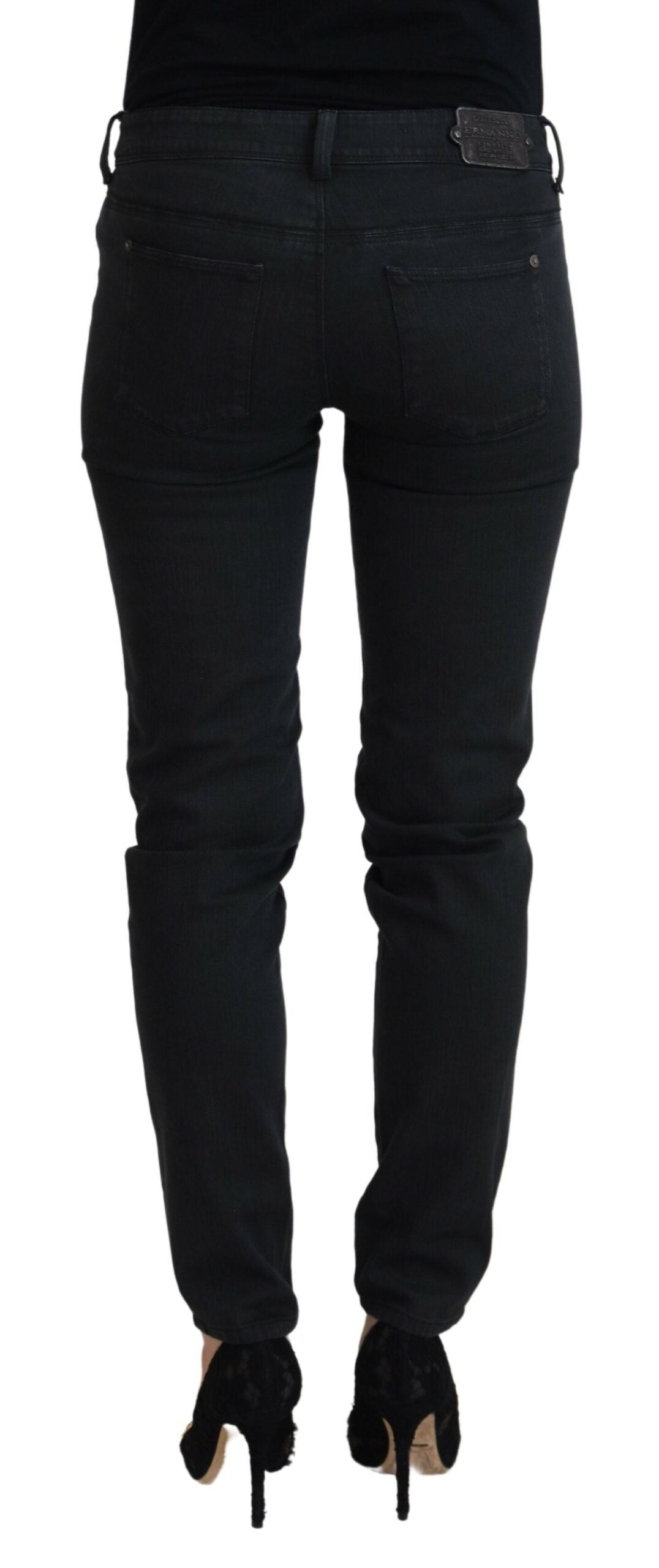  - Chic Low Waist Black Skinny Jeans