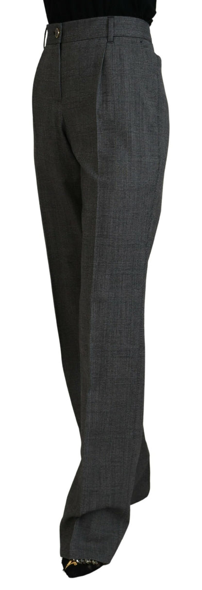  - High-Waist Plaid Virgin Wool Pants