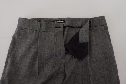  - High-Waist Plaid Virgin Wool Pants