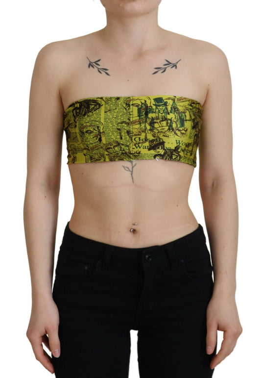  - Chic Yellow Graphic Cropped Top