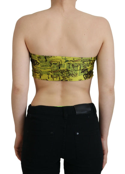  - Chic Yellow Graphic Cropped Top