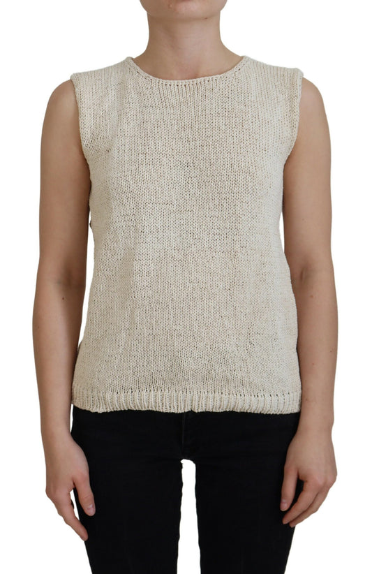  - Chic Beige Sleeveless Tank Top