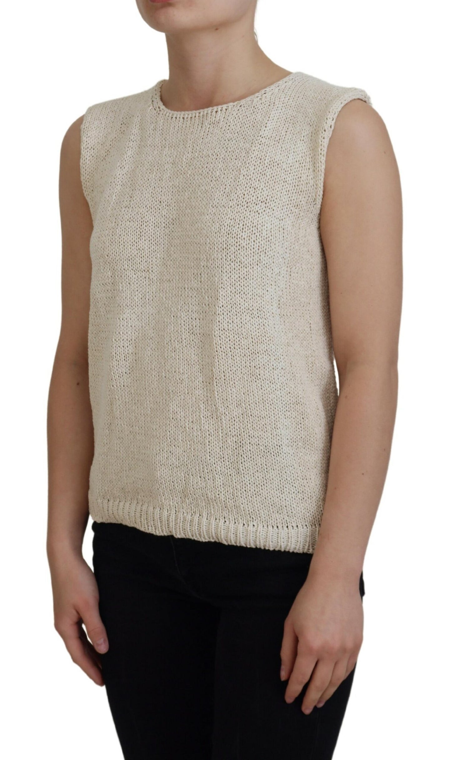  - Chic Beige Sleeveless Tank Top