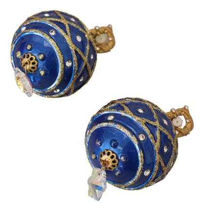  - Elegant Dangling Crystal Christmas Ball Earrings