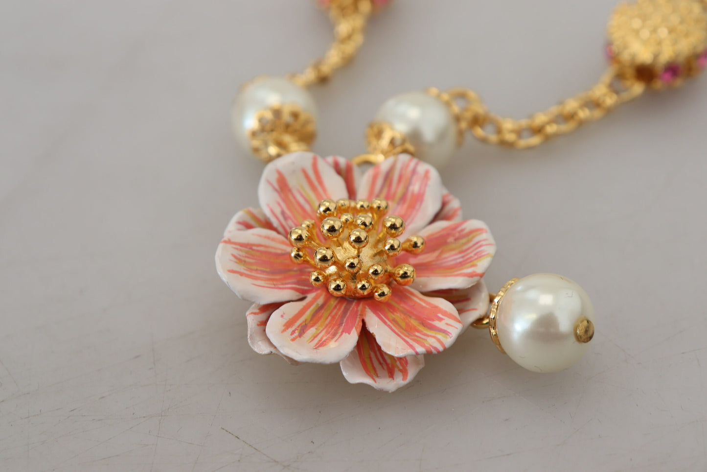  - Elegant Floral Statement Charm Necklace