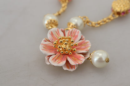  - Elegant Floral Statement Charm Necklace