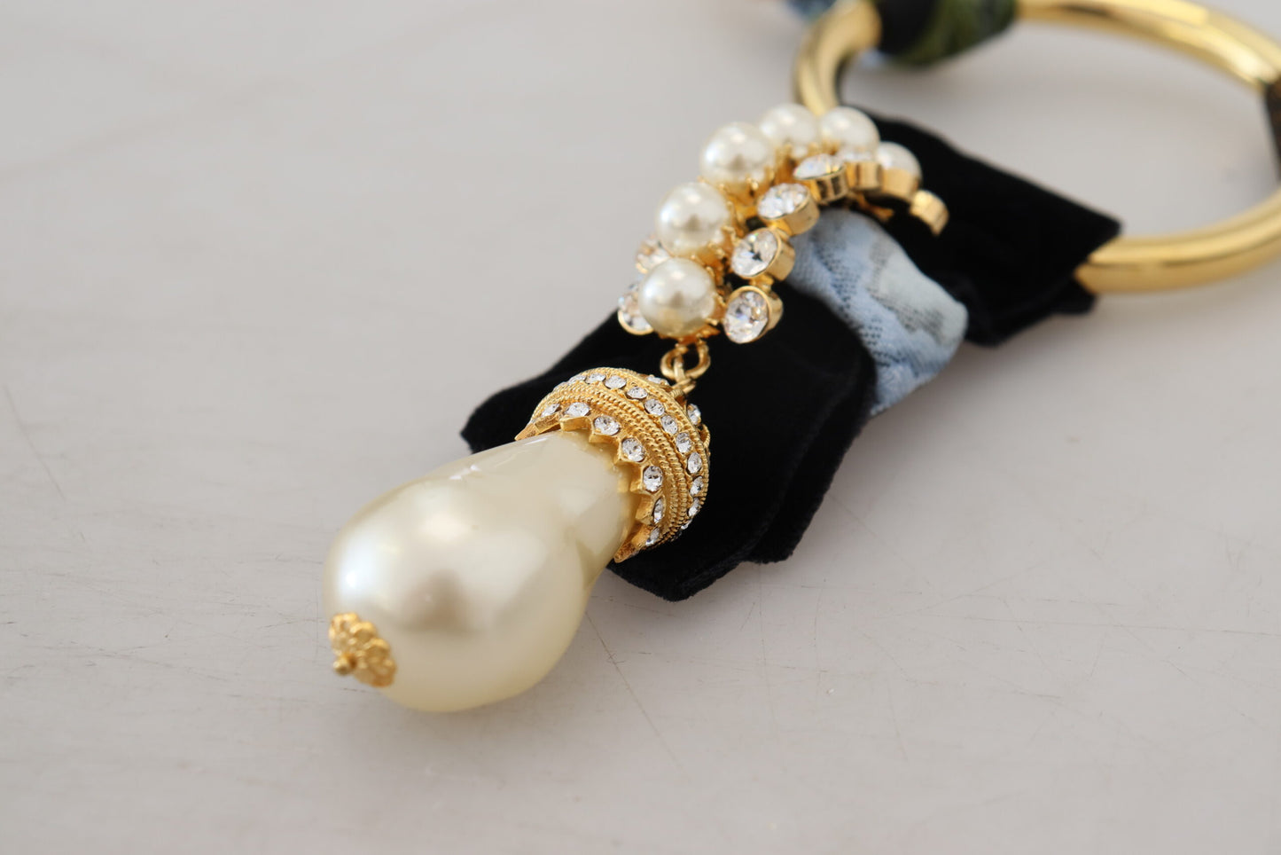  - Elegant Gold Brass Pearl Statement Necklace