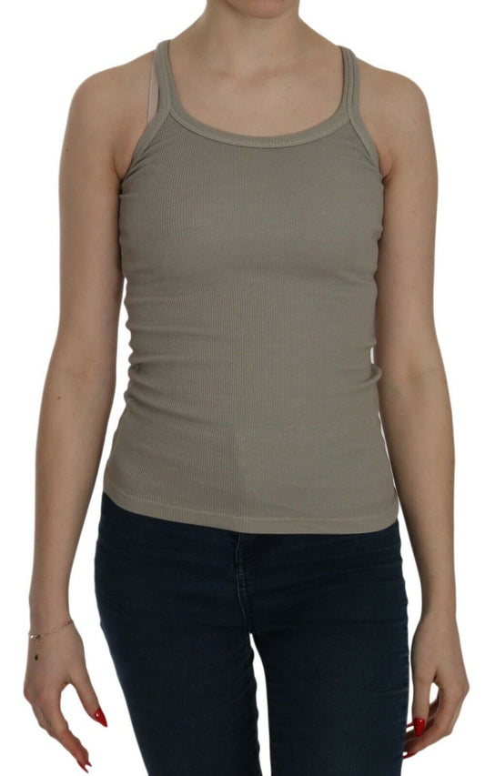  - Chic Beige Spaghetti Strap Top Blouse