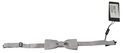  - Elegant Gray Silk Bow Tie