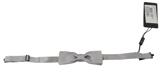  - Elegant Gray Silk Bow Tie