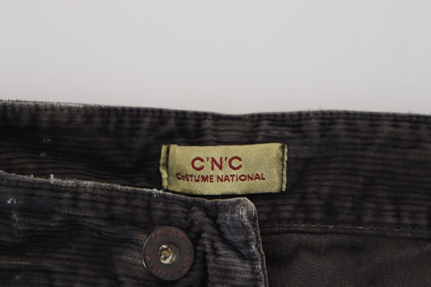  - Stylish Gray Corduroy Denim Jeans