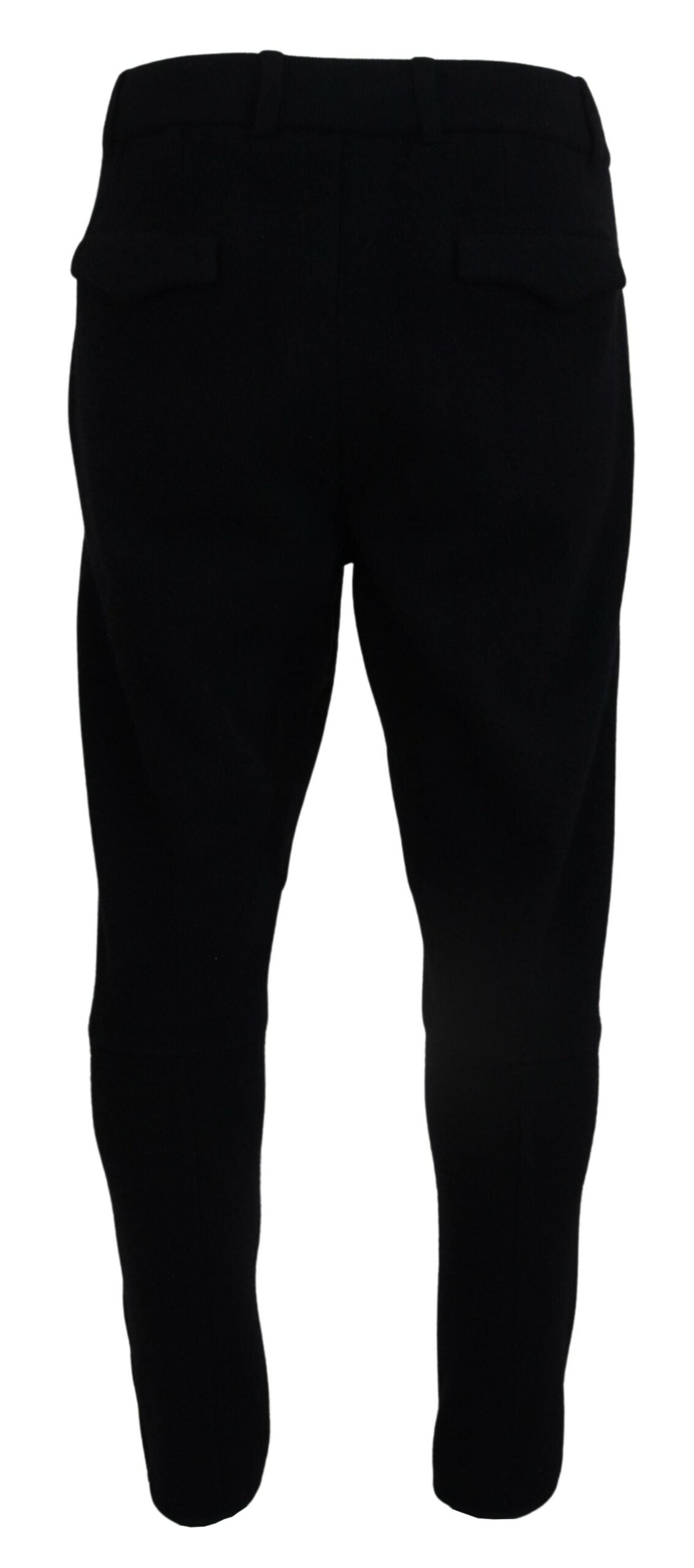  - Elegant Black Tapered Wool Trousers