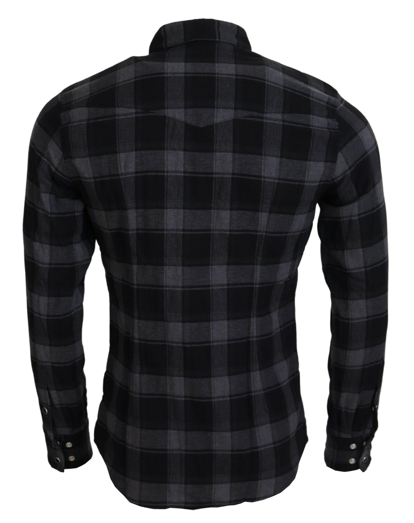  - Elegant Black and Gray Button Down Shirt