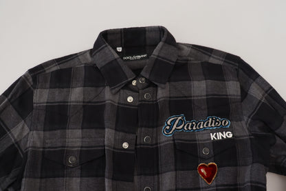  - Elegant Black and Gray Button Down Shirt