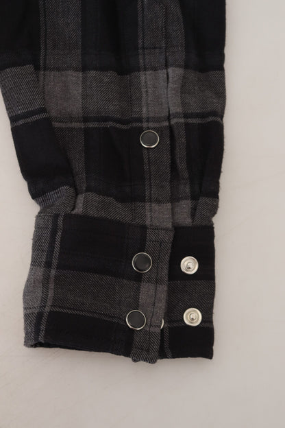  - Elegant Black and Gray Button Down Shirt