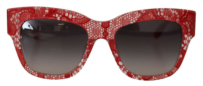  - Elegant Red Lace Detail Sunglasses