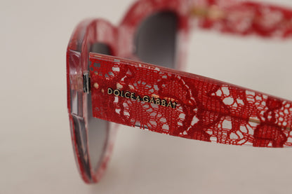  - Elegant Red Lace Detail Sunglasses