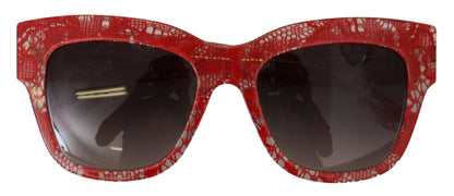  - Elegant Red Lace Detail Sunglasses