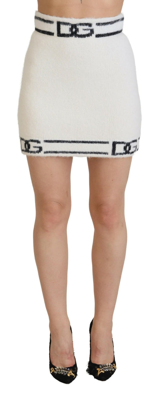  - High Waist Logo Print Mini Skirt