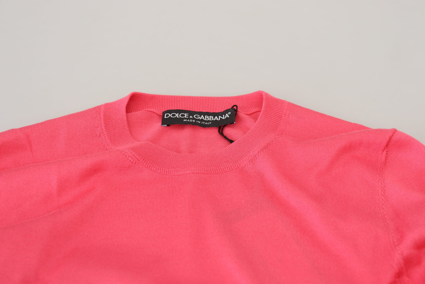  - Elegant Pink Cropped Crewneck Sweater