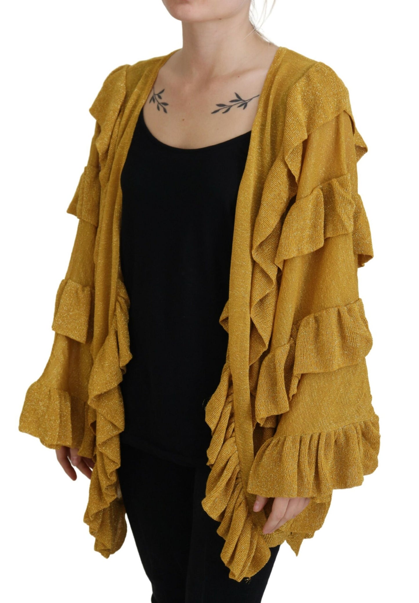  - Elegant Gold Cardigan Sweater