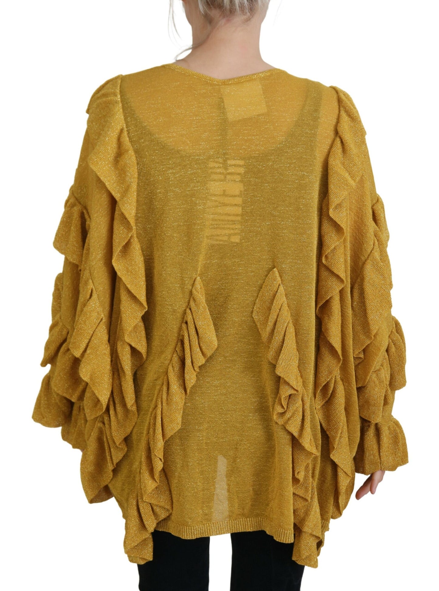  - Elegant Gold Cardigan Sweater