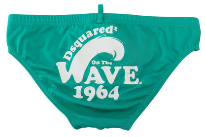  - Chic Green Swim Briefs with White Logo