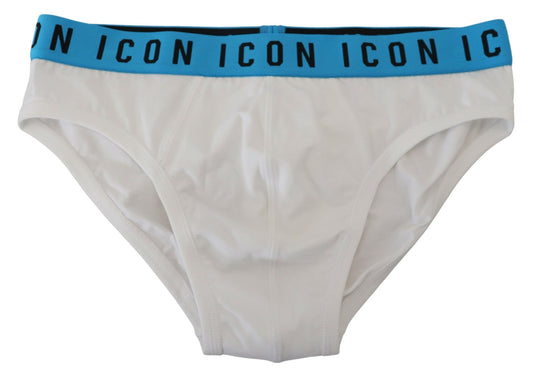  - Elegant White Cotton Stretch Briefs