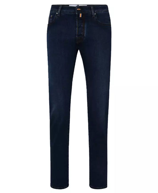 Blue Cotton Men Slim-fit Jean - The Luxe Alliance