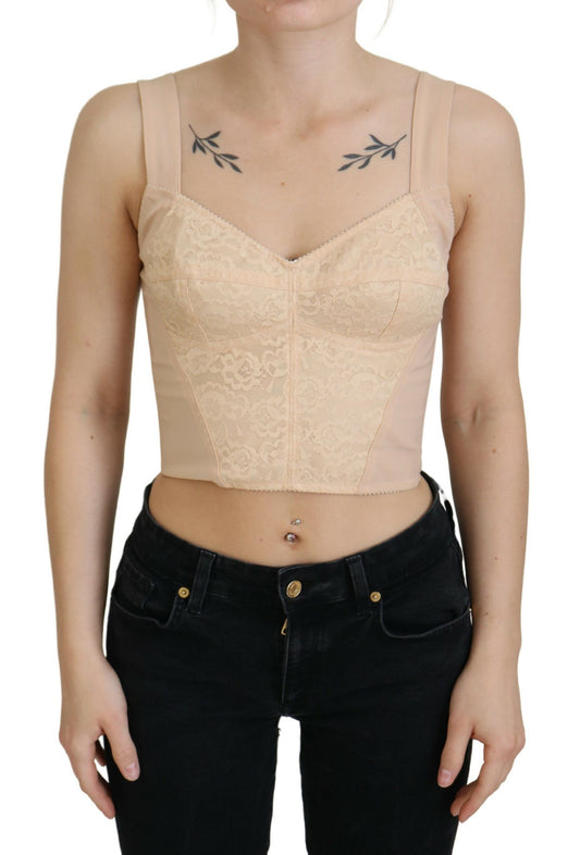  - Elegant Beige Bustier Corset Top