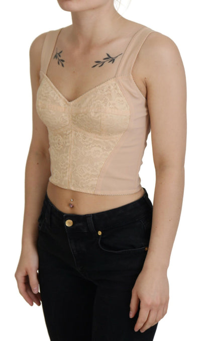  - Elegant Beige Bustier Corset Top