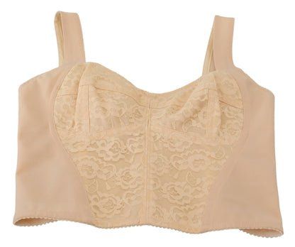  - Elegant Beige Bustier Corset Top