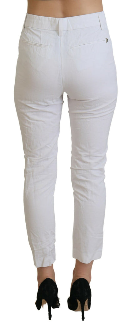  - Elegant High Waist Tapered White Pants