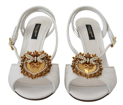  - Devotion Embellished White Leather Stilettos