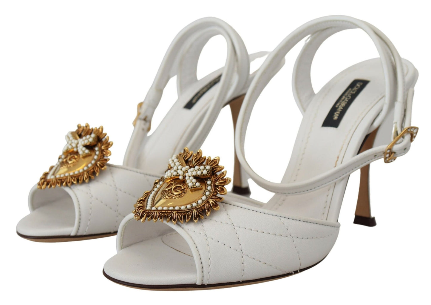  - Devotion Embellished White Leather Stilettos