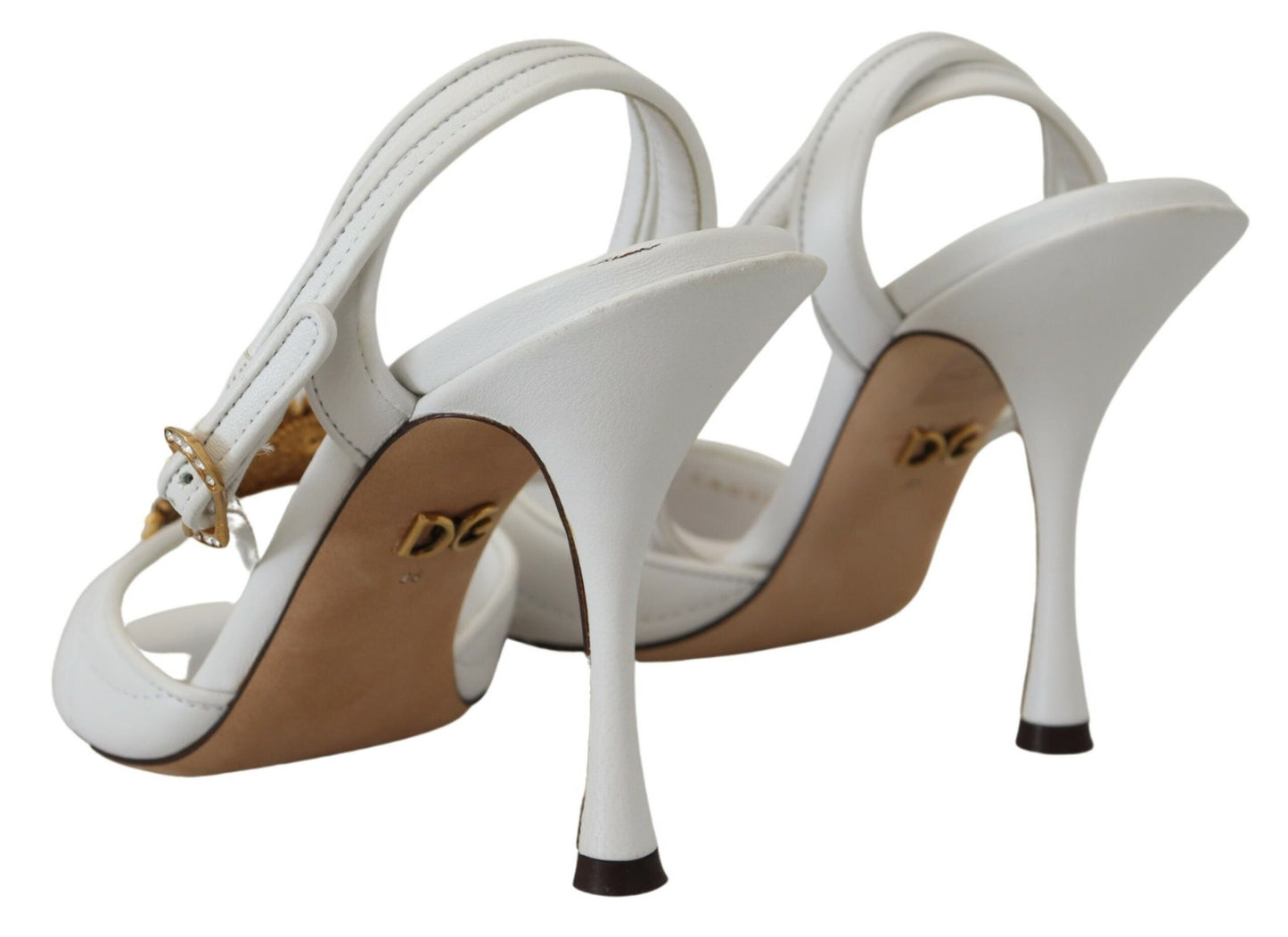  - Devotion Embellished White Leather Stilettos