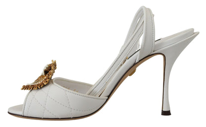  - Devotion Embellished White Leather Stilettos