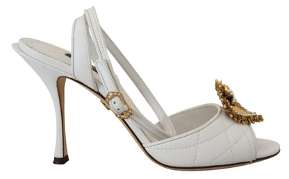  - Devotion Embellished White Leather Stilettos