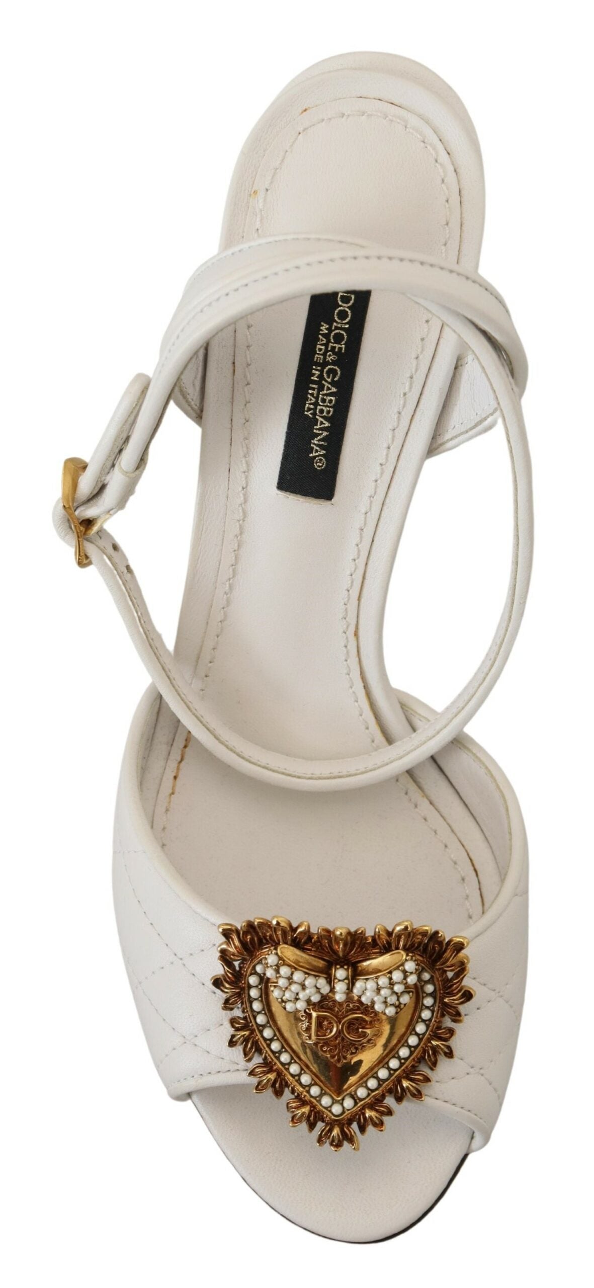  - Devotion Embellished White Leather Stilettos