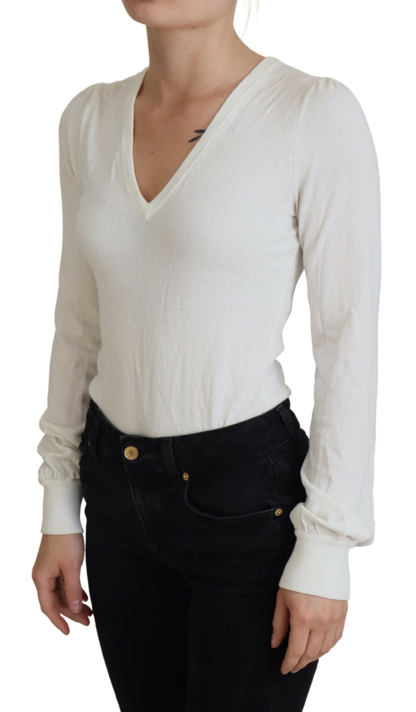  - Chic Ivory Casual Blouse