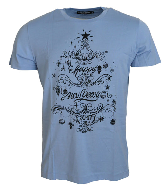  - Elegant Light Blue Cotton Tee