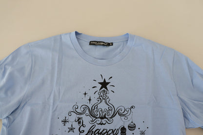 - Elegant Light Blue Cotton Tee