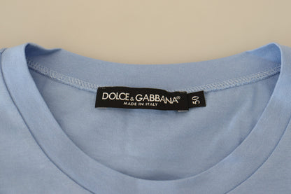  - Elegant Light Blue Cotton Tee