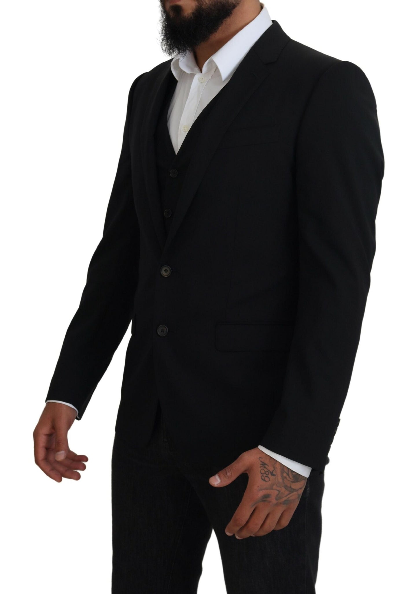  - Elegant Black Martini Two-Piece Suit