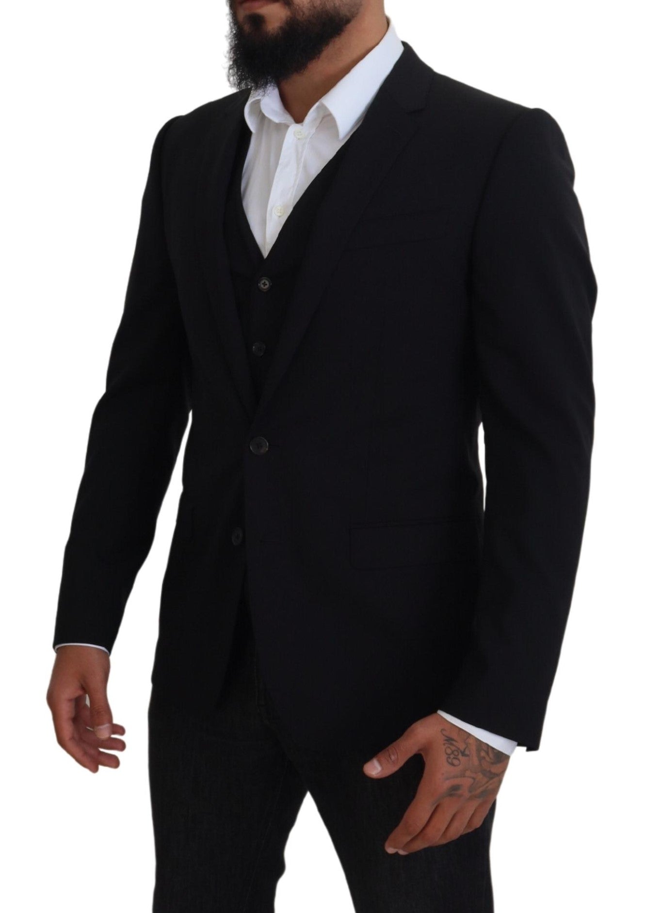  - Elegant Black Martini Two-Piece Suit