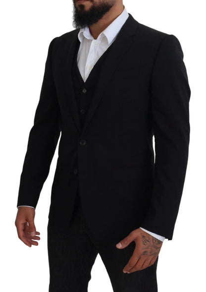  - Elegant Black Martini Two-Piece Suit