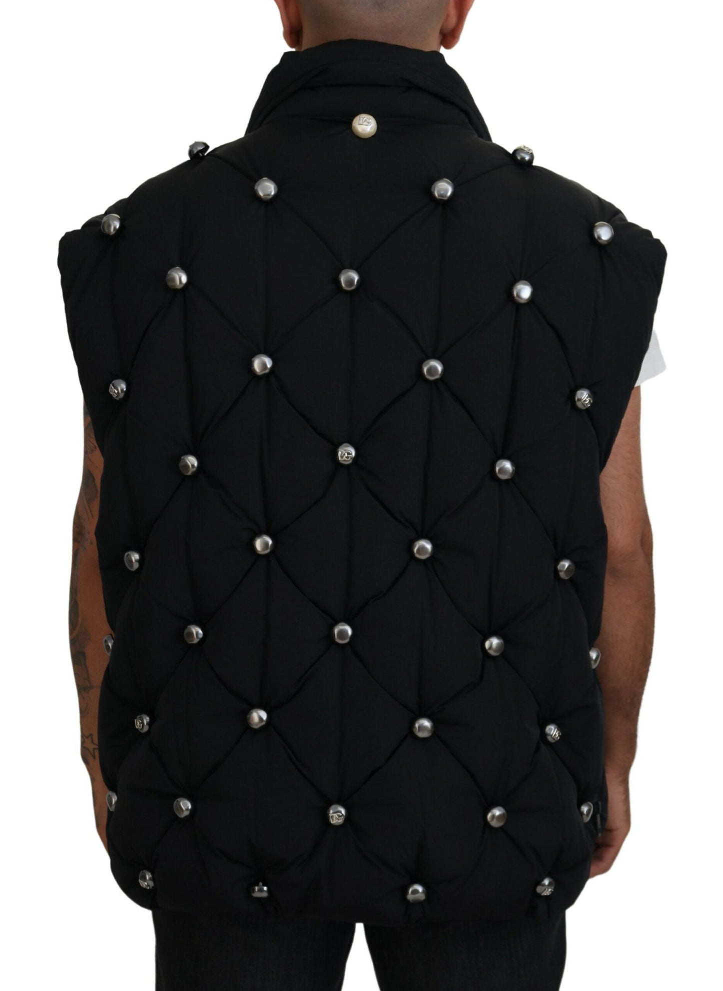  - Elegant Black Sleeveless Vest Jacket