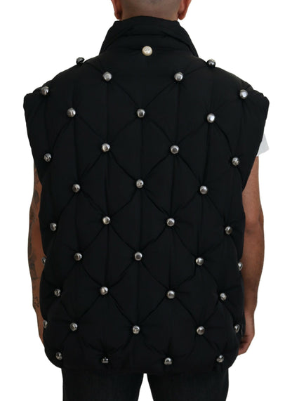  - Elegant Black Sleeveless Vest Jacket