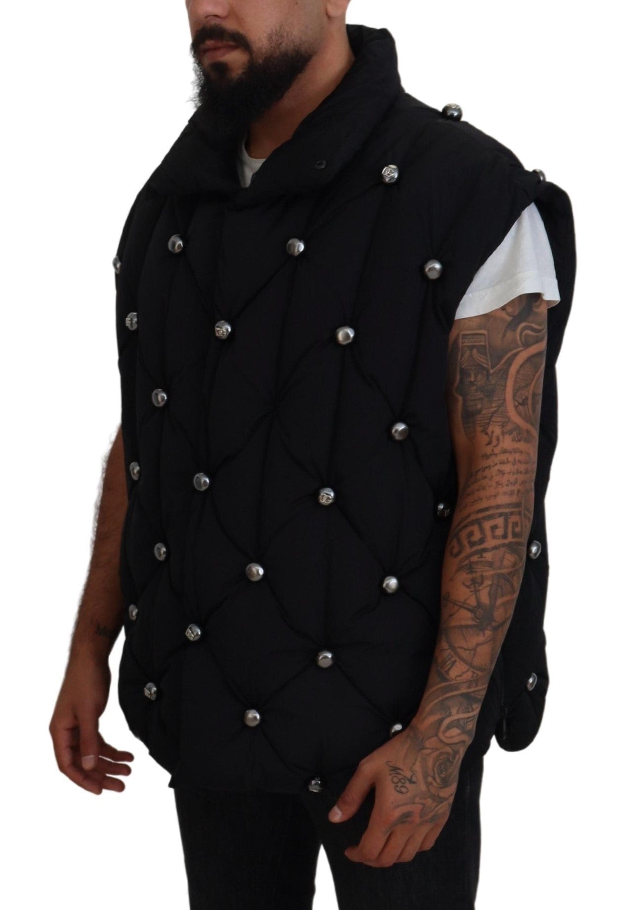  - Elegant Black Sleeveless Vest Jacket