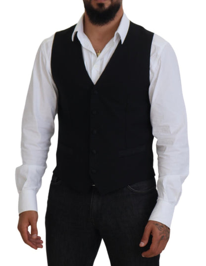  - Elegant Black Formal Dress Vest